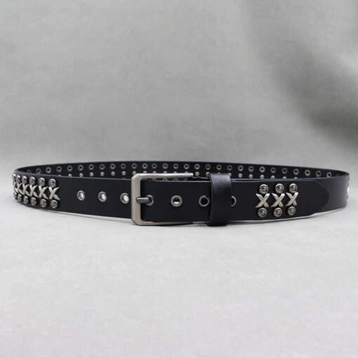 Halloween Women Black Rock Style Genuine Leather Body Belt Designer Studded Grommet Rivets Punk Rock Gothic Y2K Jeans Belt - Image 2