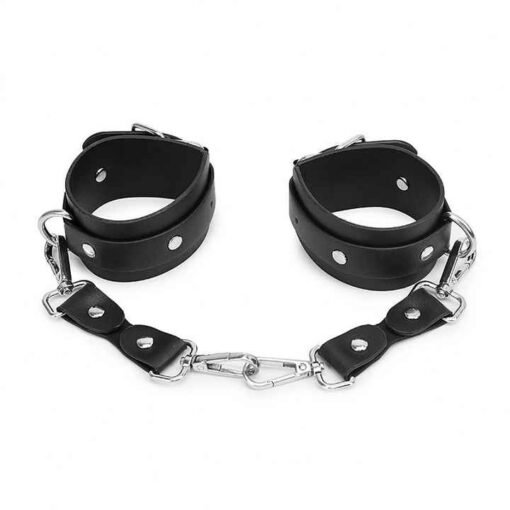 Adults Supplies, Latest Design Bdsm Bondage Fetish Adult Sexy Leather Lingerie Costume Harness With Hand Restraint Cuffs - Image 4