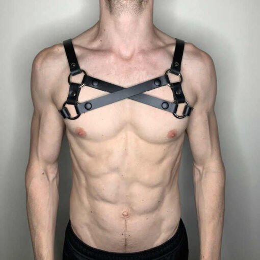 Leather Body Harness Men Pu Leather Chest Harness Belt Adjustable Sex SM Bondage Fetish - Image 4