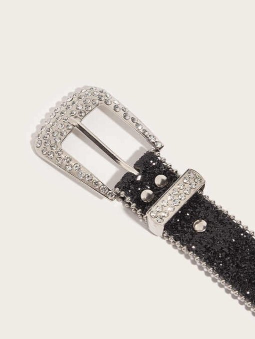 Personalized Logo Waistband Men's Skull Rhinestone Belt Shining PU Belt Cheap Leather Hip Hop Belt for Cowboys Cowgirls - Image 6