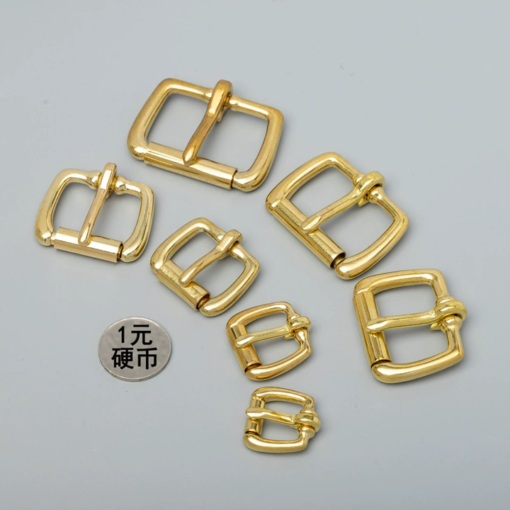 Wholesale Golden Metal Pin Belt Buckle for Webbing Leather Strap Custom Logo Solid Brass Roller Belt Buckle for Man - Image 2