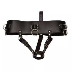 SM Bondage Female Masturbator Set PU Leather Forced Orgasm Belt Chastity Harness Strap Magic AV Wand Vibrator Holder