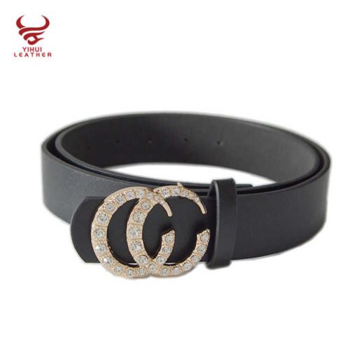 Beautiful Elegant Fashion Custom Crystal Diamond Double C 30mm Metal Rhinestone Buckle for Women - Image 2