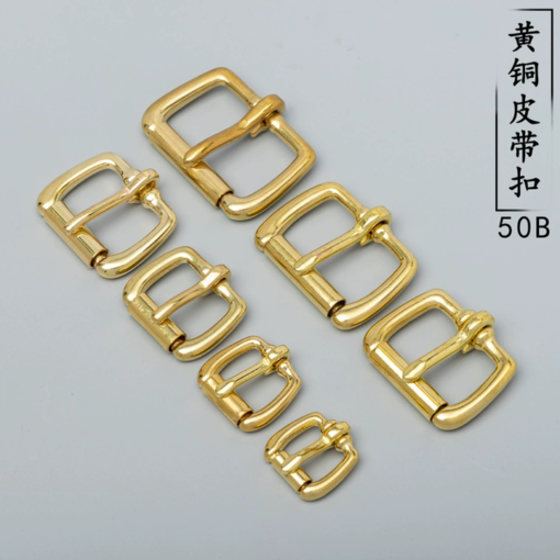 Wholesale Golden Metal Pin Belt Buckle for Webbing Leather Strap Custom Logo Solid Brass Roller Belt Buckle for Man - Image 3