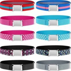 Hot Sale Clasp Elastic Strength Knitted Belts With Snaps Buckle for Kids Toddlers Adjustable Buckle School Belts for Kids