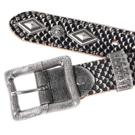 Leather Rivets Belts for Jeans Pants Fashion Studded Punk Ladies Belt Vintage Snake Pattern Genuine Leather Belt for Women - Image 4