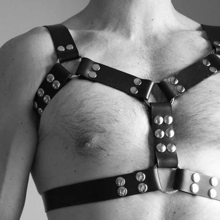 Sexy Men Faux PU Leather BDSM Harness Gay Fetish Erotic Lingerie Body Garter Belt - Image 4