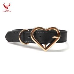 Custom Designer PU Leather Heart Buckle Bling Bling Diamond Pet Collar Beaded Fancy Leather Bb Rhinestone Dog Collar