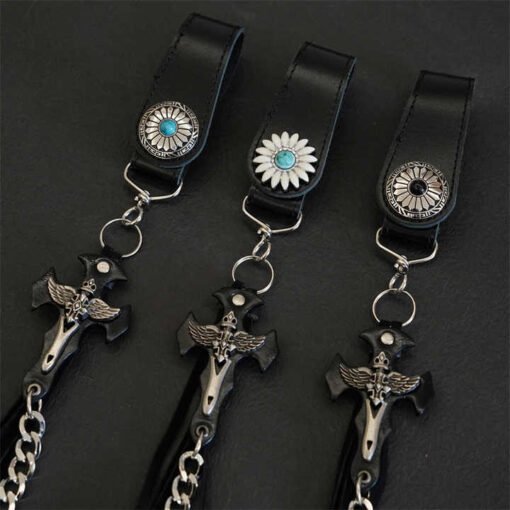 New Hip Hop Belt Western Heavy Duty Jeans Chains Goth Chunky Cross Jeans Pocket Chains Belt for Young Cowboys Cowgirls - Image 2