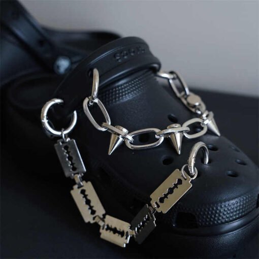 New Fashion Punk Gothic Chunky Decorative Shoes Chains Removable DIY Sandals Chains Funny Hole Shoes Metal Chain - Image 2
