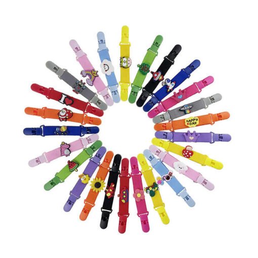 Fashion 40+ Style Baby Kids Elastic Strap With Plastic Clips for Pants Double_head Clamp - Image 5