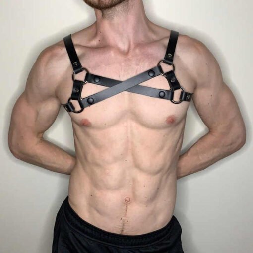 Leather Body Harness Men Pu Leather Chest Harness Belt Adjustable Sex SM Bondage Fetish - Image 2