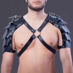 2023 New Fashion Sexy Black Bondage Chastity Belts Rave Costumes PU Leather Body Harness Belt for Man