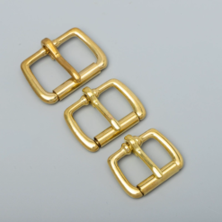 Wholesale Golden Metal Pin Belt Buckle for Webbing Leather Strap Custom Logo Solid Brass Roller Belt Buckle for Man