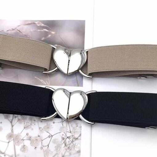 Designer Stretch Adjustable Belts for Girls Boys Back to School Supplies Heart Buckle Elastic Strength Belts for Kids Students - Image 5