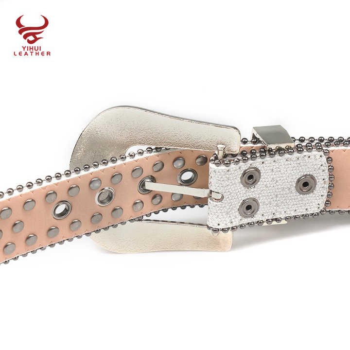 Designer Western Cowboy Rhinestones Belt Bling Bling Synthetic Diamond Belt White Bb Rhinestone Belt for Rockstar Boys and Girls - Image 3