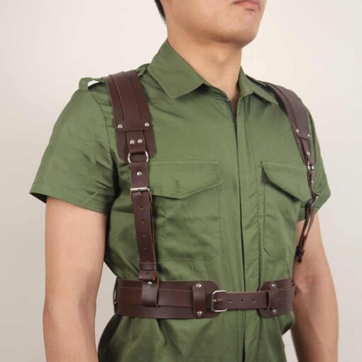 Custom Clubwear Costume Tops Chest Body Bondage Adjustable Punk Chest Belt Rave Costume Sexy BDSM Leather Harness Belt Man - Image 3