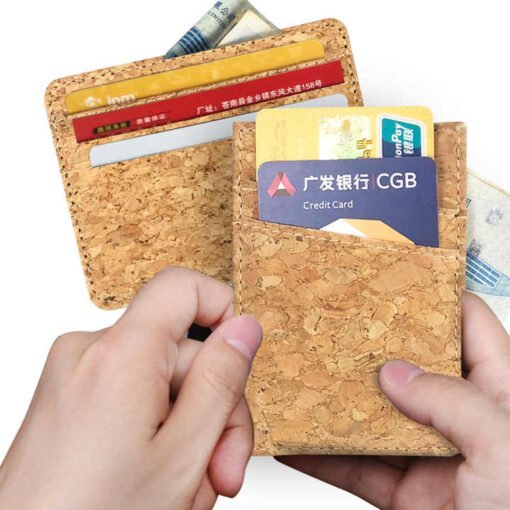 Custom Logo Leather Small Wallet Slim Minimalist Front Pocket Wallet Fashion RFID Blocking Faux Leather Mini Credit Card Holder - Image 2