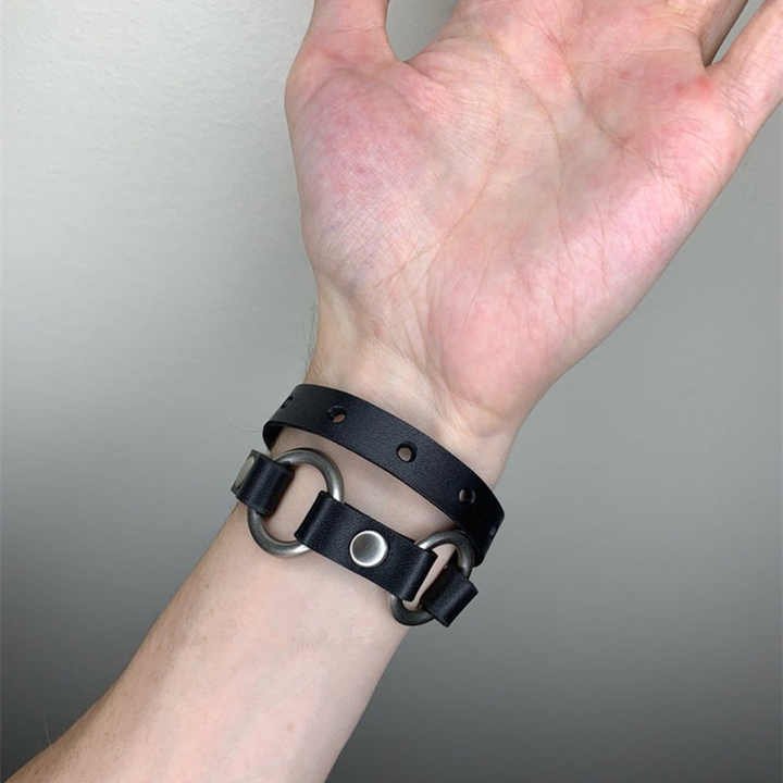 Punk Gothic Black Spikes Rivets Cone PU Leather Womens Man Choker Collar Necklace - Image 4