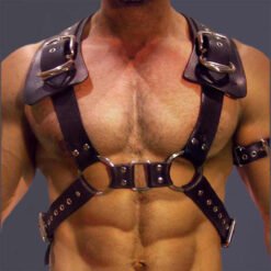 Custom Clubwear Costume Tops Chest Body Bondage Adjustable Punk Chest Belt Rave Costume Sexy BDSM Leather Harness Belt Man