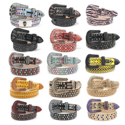 Custom Diamond Dog Leather Neck Strap Accessories Puppy Belt Bling Bling Rhinestone Leather Collar for Pet - Image 6