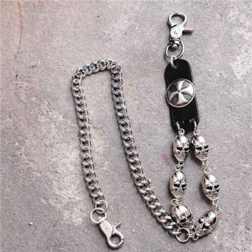 New Hip Hop Western Punk Wallet Chain Gothic Chunky Trouser Pants Chains Halloween Metal Heavy Duty Jean Pocket Skull Chains - Image 3
