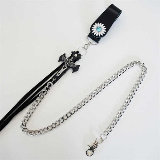 New Hip Hop Belt Western Heavy Duty Jeans Chains Goth Chunky Cross Jeans Pocket Chains Belt for Young Cowboys Cowgirls - Image 5