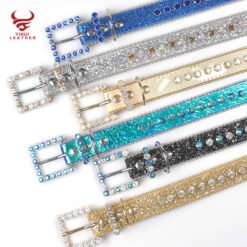 Designer Hot Sale Leather Rhinestone Pet Collar Jewelry Necklace Bling Bling Puppy Accessories PU Leather Pets Chocker
