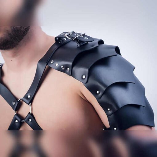 2023 New Fashion Sexy Black Bondage Chastity Belts Rave Costumes PU Leather Body Harness Belt for Man - Image 3