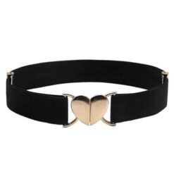 Designer Stretch Adjustable Belts for Girls Boys Back to School Supplies Heart Buckle Elastic Strength Belts for Kids Students