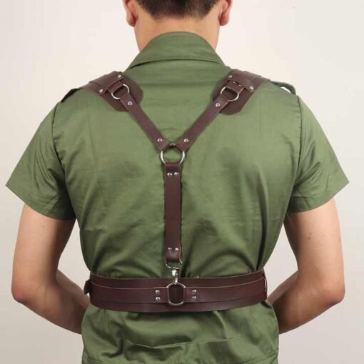 Custom Clubwear Costume Tops Chest Body Bondage Adjustable Punk Chest Belt Rave Costume Sexy BDSM Leather Harness Belt Man - Image 4