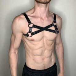 Leather Body Harness Men Pu Leather Chest Harness Belt Adjustable Sex SM Bondage Fetish