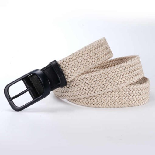 Wholesale Nylon Work Belts for Pants Shorts Elastic Braided Stretch Causal Men Belts 3.4CM Elastic Knitted Golf Belts for Adult - Image 5