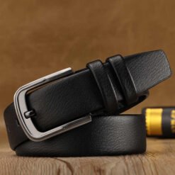 Wholesale Casual Uniform Leather Jeans Belts With Single Prong Buckle Classic Fashion Alloy Prong Buckle Work Dress Belt for Men