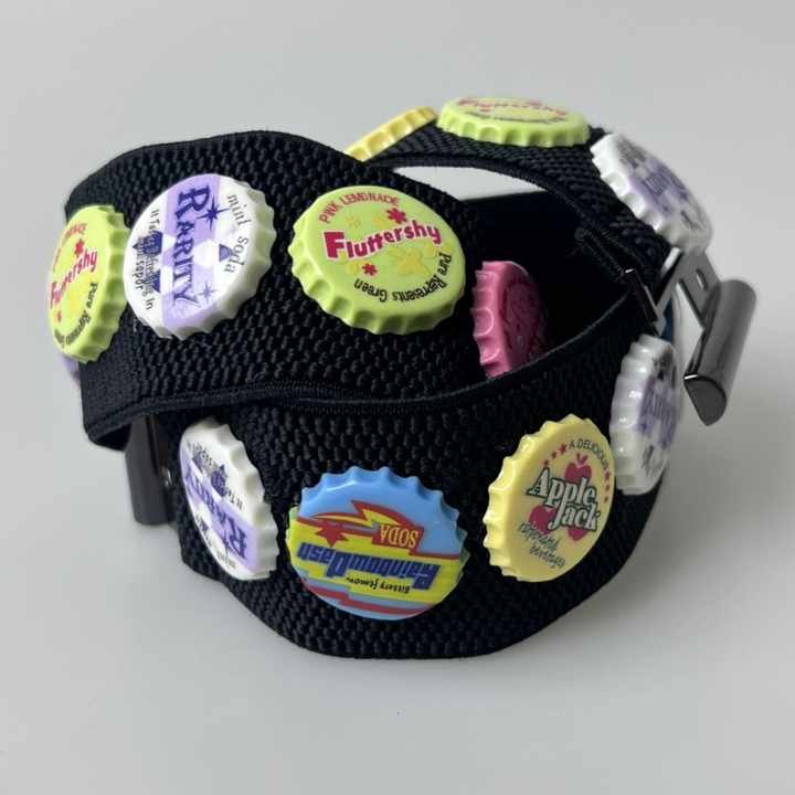 Custom Fashion Women Stretchy Waist Belt Elastic Skinny Belt for Ladies 2025 New Designer Punk Studded Wine Bottle Cap Belt - Image 6