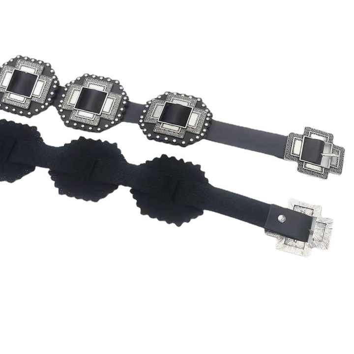 New Product Hip Hop Standard Large Cross on Belt Girls Metal Belt Buckle Black Gothic PU Leather Belt Women - Image 3