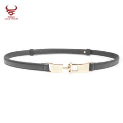 Wholesale 15mm Thin Trendy Leather Belts Lady Dress Fashion Casual PU Leather Chain Belt for Women and Girls