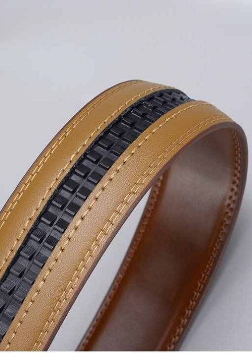 New Arrival Luxury Designer Cowhide Leather Slide Ratchet Waist Belts Genuine Leather Men Belt With Automatic Click Buckle - Image 5