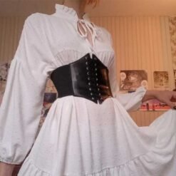 Fashion Vintage Nobility Women Belts Elastic Wide Girdle PU Leather Elastic Plus Size Corset Belts Women