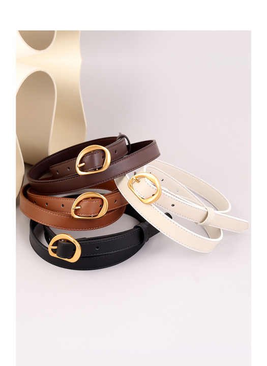 New Style Solid Color Soft Cowhide Leather Women Jeans Waist Belt Fashion Girls Dress Genuine Leather Belt With Irregular Belt - Image 6