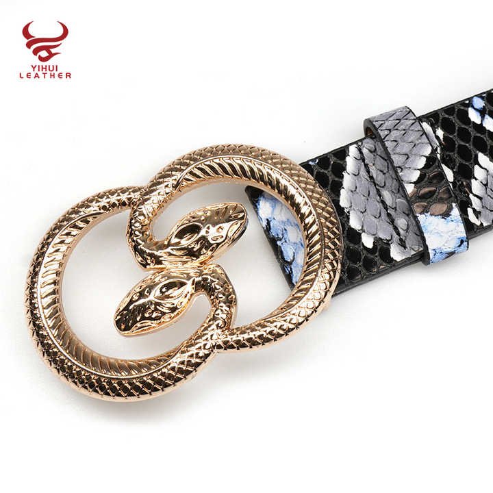Woman Belt Designer Famous Brand Snake Buckle PU Belt Lady Dress Leather CC Belts - Image 6