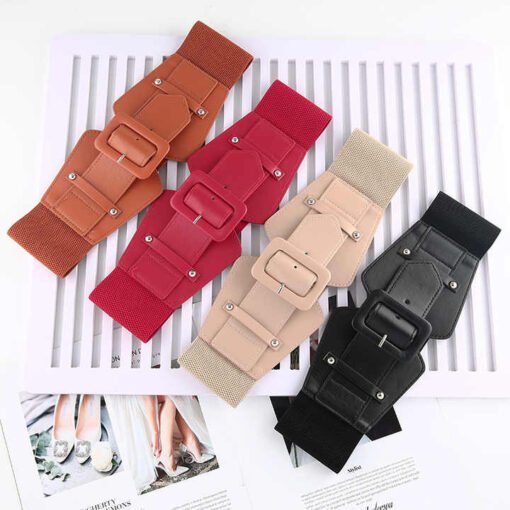 2025 Fashion Plus Size Women Brands Belts No Buckle Wide Cinch Belt Female Elastic Strength Wide Corset Belt for Lady - Image 2