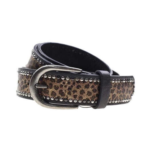 Designer Fall Leopard Pattern PU Leather Western Cowboy Belt Men Personality Alloy Pin Buckle Studded Rivets Jeans Belt Women - Image 6