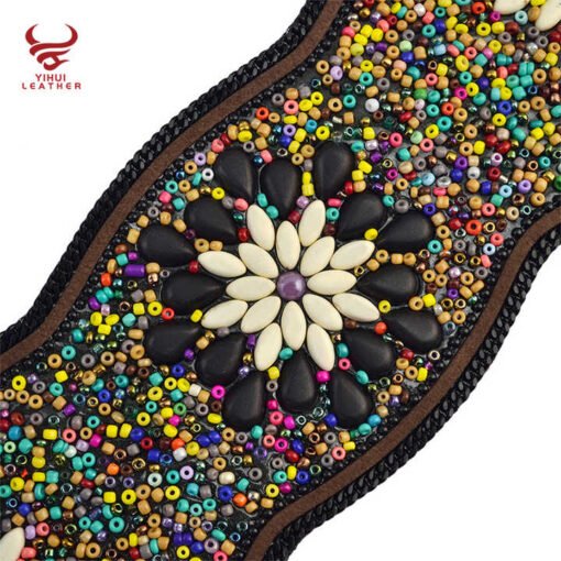 2020wholesale Custom Fahion Bohemia Elastic Belts Resin Dress Fancy Belt for Women - Image 6