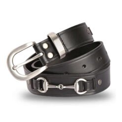 Fashion Casual Vintage Leather Equestrian Belts With Single Prong Buckle Skinny Women Genuine Leather Horses Riding Belt