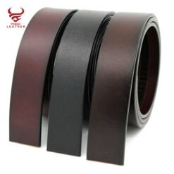 Customized Logo Ratchet Genuine Leather Belts Straps Man Automatic Detachable Jeans Belt PU Leather Straps for Men