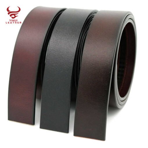 Customized Logo Ratchet Genuine Leather Belts Straps Man Automatic Detachable Jeans Belt PU Leather Straps for Men