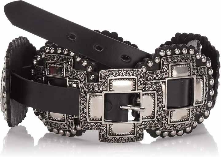 New Product Hip Hop Standard Large Cross on Belt Girls Metal Belt Buckle Black Gothic PU Leather Belt Women - Image 2