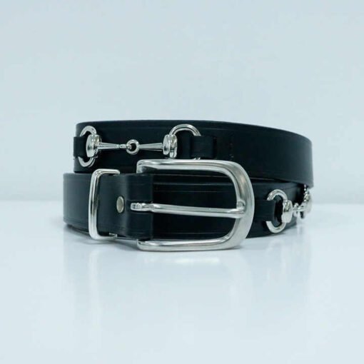 Fashion Casual Vintage Leather Equestrian Belts With Single Prong Buckle Skinny Women Genuine Leather Horses Riding Belt - Image 3