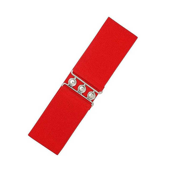 Manufacturer Elastic Strength Cinch Belt for Lady Halloween Retro Vintage Vertical Clasp Buckle Elastic Waistband Belt Women